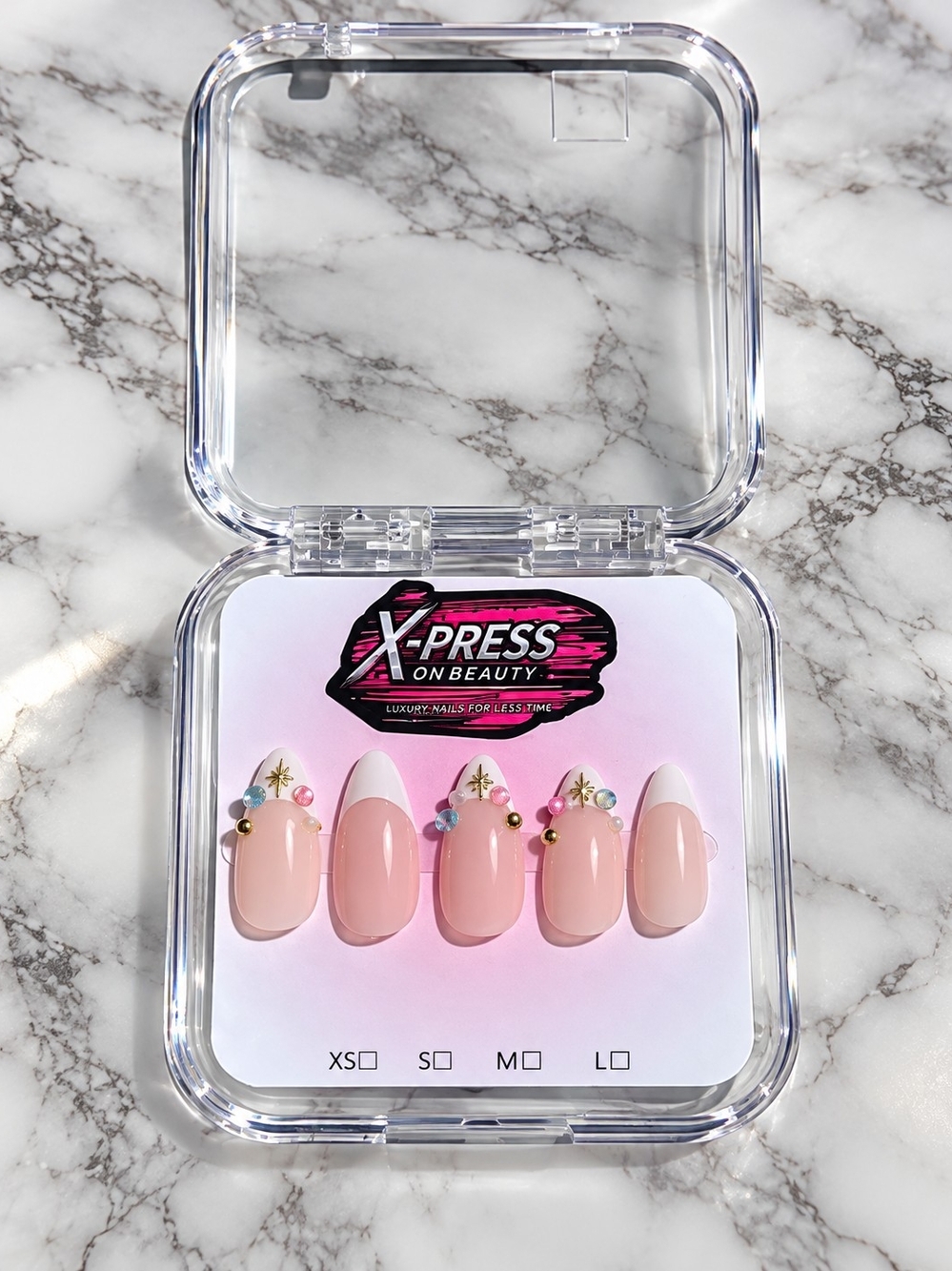 ✨ Celestial Blush French Tips Press-On Nails Ser✨